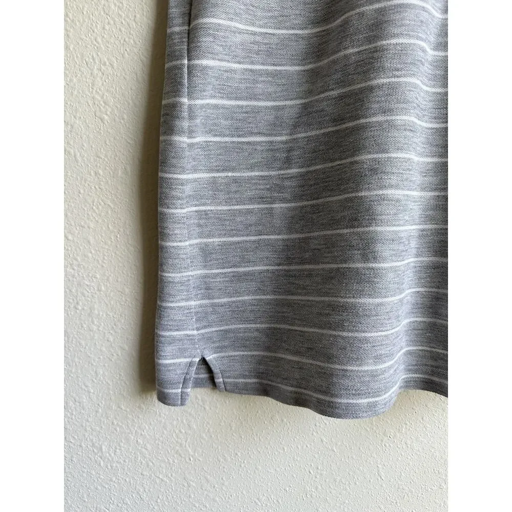 Lacoste Men's XL Gray Polo Shirt Stripe Embroidery Logo